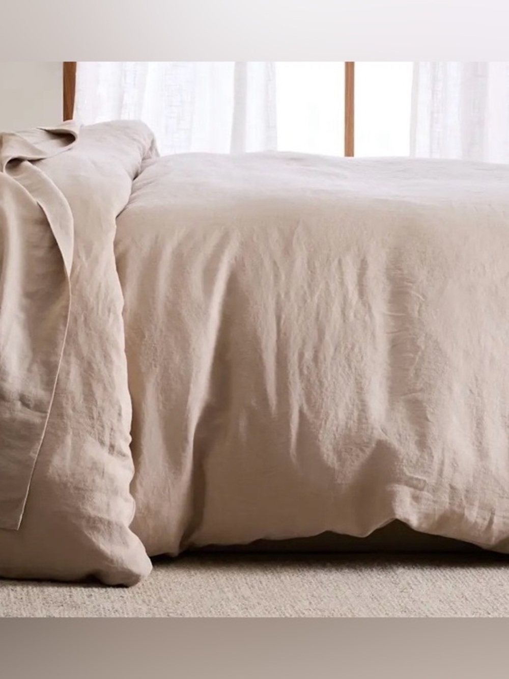 NWOT Quince European Linen 1 Piece Duvet Cover, King/Cal (Toffee)